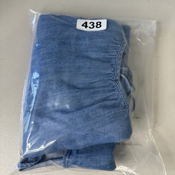 Old Navy Flutter Sleeve Jean Swing Top Size 2XL Blue Chambray Tie Back - Picture 6 of 10